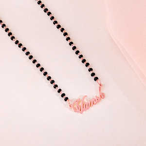 Collier de mariée personnalisé en or rose et diamants, bijoux fins pour femmes, personnalisable, pour mariage et fiançailles - Product Image 4