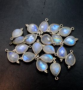 Colgante de Plata de Ley 925 con Piedra Lunar Arcoíris Natural Blanca Facetada en Forma de Pera, Tamaño 10X14MM, para Fabricación de Joyería - Product Image 3