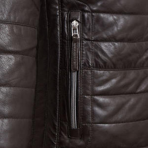 Chaqueta de cuero color negro con marrón para hombre, nueva chaqueta de colección a la moda - Product Image 3