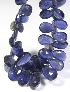 Cuentas de piedras preciosas de pera facetadas de iolita azul, 7 hebras, 9-17mm, cuentas de cordierita azul Natural para creaciones de joyería - Product Image 6