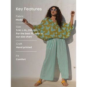 Alia Hand Printed <b>Poncho</b> <b>Top</b>-Women's Knit <b>Top</b> - Product Image 2