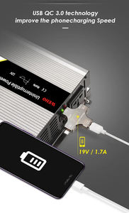 WHPU 600W 12V/24V DC à AC 110V/<span class=keywords><strong>220V</strong></span> Alimentation sans coupure UPS Onduleur à onde sinusoïdale pure avec chargeur - Product Image 3