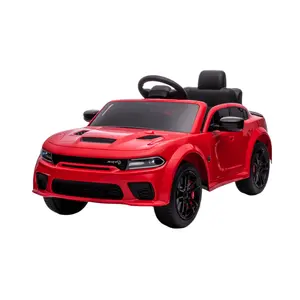 認可されたダッジチャージャーSrtHellcatRed Eyesワイドボディ子供用おもちゃの車に乗って子供が運転する