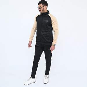 Ropa de entrenamiento para hombre de poliéster 100%, conjunto de joggers personalizados, chándal inferior activo de dos piezas con cremallera, traje de invierno - Product Image 4