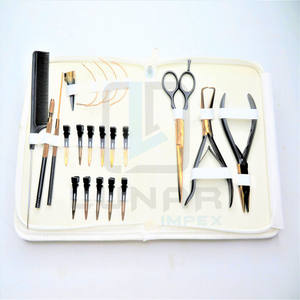 Extensions de cheveux humains russes en Silicone, Micro anneau, or Rose, Plasma avec pince de couleur noire mate, ensemble d'outils d'extension de cheveux - Product Image 4