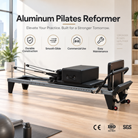 Peralatan Gym Studio Kebugaran Modern Tahan Lama Komersial Hitam Kustom Mesin Pilates Reformer Aluminium
