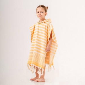 Poncho de bain à capuche pour enfants Andalusia, rayures moutarde, 2-5 ans - Product Image 5