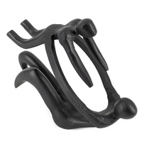 Noir en détresse enduit de poudre en aluminium métal vélo cavalier Figurine luxe Art Style maison objet décoratif