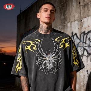 <span class=keywords><strong>T</strong></span>-<span class=keywords><strong>Shirt</strong></span> Personalizzate con Stampa Ragno, 100% Cotone, Manica Corta, Streetwear Premium Oversize Vintage - Product Image 3