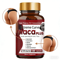 Prêt à expédier : Maca Plus 15:1 pour les fesses et les hanches - Capsules à base de plantes Aguaje, Fenugrec, Dong Quai pour des courbes généreuses, en stock, 120 gélules, 7500 mg