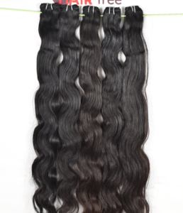 Extensions de cheveux humains 100% indiennes, naturelles, ondulées, noires, vierges, cuticules alignées, style super ondulé, non traitées chimiquement - Product Image 2