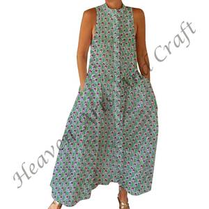 Mono Informal de Verano 100% Algodón, Estampado Floral Hecho a Mano, Tejido Suave con Cierre de Cremallera para Primavera/Verano, Adultos BPJS070 - Product Image 2