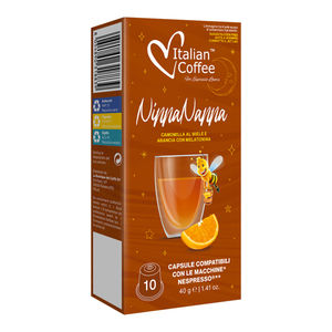 10 capsules de café italien Ninna Nanna Miel et Camomille Orange avec Mélatonine, compatibles avec Nespresso*. - Product Image 1