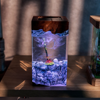 Lampe en époxy personnalisée, lampe en résine époxy, lampe en résine époxy personnalisée, lampe en bois et résine, veilleuse personnalisée, cadeau fait main, anniversaire
