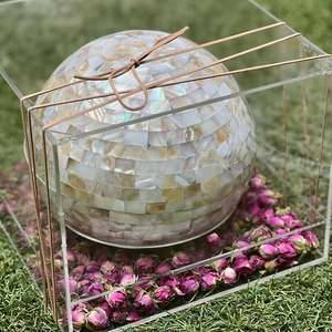 Luxury Designer Acrylic Food <b>Storage</b> <b>Box</b> <b>Wooden</b> Lid Mother Pearl Inlay Freshness Preservation Perfect Gift for Weddings Parties - Product Image 4