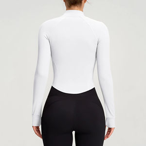Veste de yoga tendance pour femmes, tissu extensible dans les quatre sens, respirant, léger, fermeture éclair, manches longues, confortable, sportive, décontractée, veste de yoga - Product Image 2