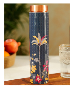 Copper Water <b>Bottle</b> Ayurvedic New Elegant Printed Design Ayurvedic 1000ml Leak Proof Joint Free <b>Bottle</b> - Product Image 1