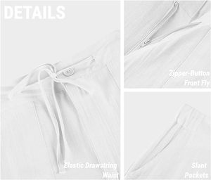 2025 Vintage grande taille hommes pantalons haute qualité léger tricoté toile séchage rapide taille moyenne Style lavé - Product Image 2