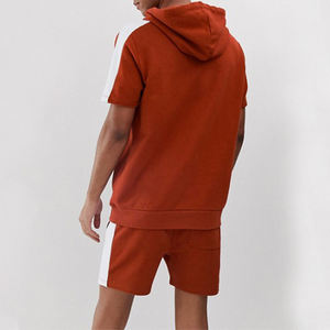 Jersey de algodón con logotipo personalizado para hombre, chándal de gimnasio de alta calidad, venta al por mayor, conjuntos de chándal corto de 2 piezas - Product Image 2