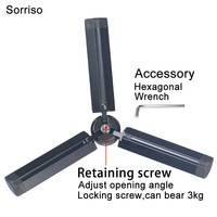 Tripod Mini Aluminium SORRISO, Tripod Meja Portabel, Stand Tripod Universal 1/4 Inci untuk Kamera Digital, Ponsel, Gimbal