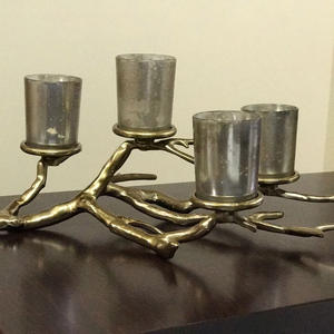 เชิงเทียนทีไลท์แบบแฮนด์เมดสำหรับตกแต่งเทศกาลคริสต์มาสทำจากอลูมิเนียมรูปทรงกิ่งโลหะสำเร็จรูปสำหรับงานแต่งงาน - Product Image 3