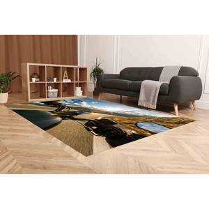 Alfombra con Estampado de Atardecer: Diseño Moderno de Chenilla para Decoración de Oficina, Alfombra de Terciopelo - Product Image 5