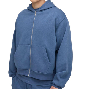 Nouveau élégant en gros 400gsm polaire poids lourd hommes fermeture éclair sweats à capuche sport Logo personnalisé impression haut tendance conception de bonne qualité - Product Image 1