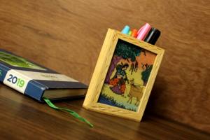 Soporte de madera para bolígrafos con diseño de rayasthani, soporte decorativo hecho a mano para mesa de oficina, regalo de decoración para niños - Product Image 6