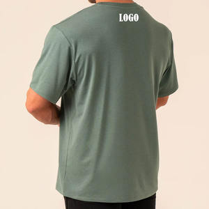 T-shirt surdimensionné pour hommes de haute qualité en coton biologique 100% 330 g/m² avec petit décolleté lourd T-shirt Streetwear avec logo personnalisé - Product Image 5