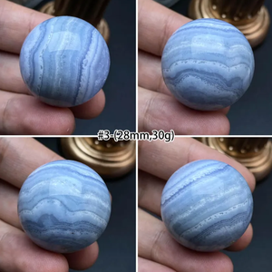 Vente en gros de sphère d'agate en dentelle bleue naturelle Mini boule de pierres précieuses Cristaux de quartz Reiki Sphères de pierres de guérison à vendre - Product Image 4