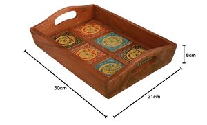 ถาดเสิร์ฟไม้อะคาเซียถาดเสิร์ฟไม้ตกแต่งบ้านหรูหราถาดเสิร์ฟสไตล์วินเทจสำหรับห้องครัวและร้านอาหาร - Product Image 6