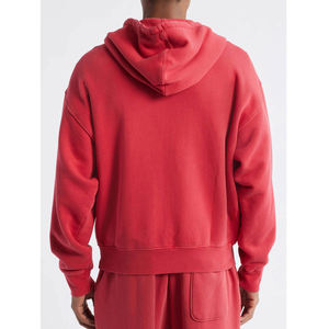 Sweat à capuche Sun Faded Custom Hoodie Streetwear Double Coudre Déchiré Acide Lavé Lourd 500Gsm Zip Up Hoodie Hommes - Product Image 3