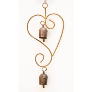 Quatre cloches suspendues en forme de cœur cloches en métal de qualité de luxe pour les fêtes de mariage décoration cloches prix de gros - Product Image 3