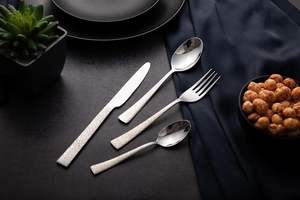 Juego de cubiertos de acero inoxidable de diseño clásico con mango trenzado Cubiertos perfectos para comedor de mesa y uso en cocina de boda - Product Image 3