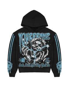 Sweats à capuche surdimensionnés de haute qualité avec logo personnalisé pour hommes, sweats à capuche à fermeture éclair délavés à l'acide, sweats à capuche imprimés à l'écran - Product Image 4