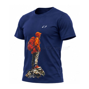 Camisetas de trekking al por mayor con tela de secado rápido y tacto ligero para viajes al aire libre, buena calidad para hombres - Product Image 6