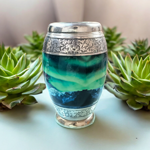 New Design Brass Cremation Urn with Matte Finish Modern Tabletop <b>Vase</b> for Funeral <b>Memorial</b> Handmade & Customizable - Product Image 1