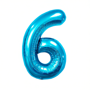 Palloncini Numero Party Love Blu N6 80cm Confezione da 12 Pezzi - Product Image 2