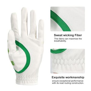 Amy Sport Guante de golf para mujer con marcador de bola Lluvia Izquierda Derecha Paquete estampado de cuero, Guantes de golf para mujer piel de oveja - Product Image 4