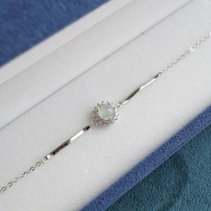 Simple Round Ethiopian Opal <b>Bracelet</b> October Birthstone Jewelry 925 Sterling <b>Silver</b> Bridesmaid Gift Minimalist Opal <b>Bracelet</b> - Product Image 3