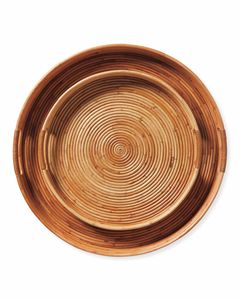 ถาดหวายทรงกลมพร้อมด้ามจับถาดเสิร์ฟอาหารและโรงแรมซัพพลายเออร์สินค้าใหม่ - Product Image 3