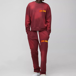 ชุดวอร์มคอกลมมีฮู้ดและกางเกงวอร์มทรงปล่อยออกมาแผ่นปะกรดซักได้ตามต้องการ - Product Image 4