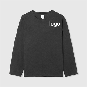 T-shirt décontracté à l'intérieur en coton de couleur unie à manches longues pour hommes d'automne et d'hiver de haute qualité - Product Image 4