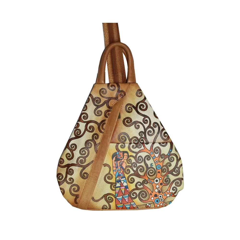 बहु कार्यात्मक टिकाऊ फैंसी डिजाइन लेडी मुद्रित असली लेदर यूनिसेक्स यात्रा बैग सस्ते मूल्य पर