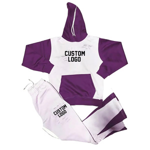 ชุดวอร์มกางเกงผ้าฟลีซระบายอากาศได้ดีกันลมสำหรับผู้ชายชุดวอร์มซักด้วยกรดมีฮู้ดปักโลโก้กางเกงขาบาน - Product Image 3