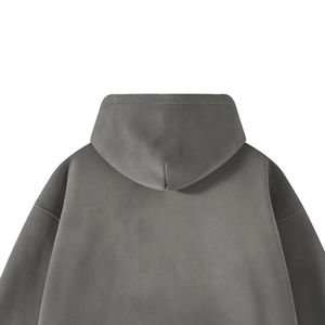 Sweat-shirts à capuche personnalisés avec broderie appliquée, effet délavé, fermeture éclair, lavage à l'acide, vintage, 100% coton, molleton pour hommes, streetwear, sweat-shirts oversize - Product Image 5