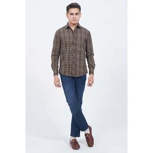 WESTON Men's Casual Regular Fit Spread Collar Button-Up Shirt 100% Cotton Poplin Breathable Checked Pattern Sizes Small <b>Extra</b> - Product Image 5