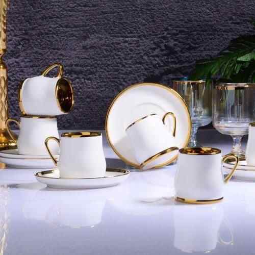 Kosova IST-123 Porcelain White 6-Piece Coffee Cup Set 90 CC