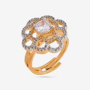 Zircon Fashion <b>Ring</b>-Trendy Micro Pave Inlay Party Occasion <b>Size</b> <b>Adjustable</b> - Product Image 1