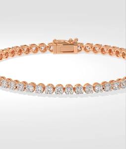 14K 18K ทอง3กะรัต4กะรัต5กะรัต10กะรัตสร้อยข้อมือเทนนิสเพชรที่ทำในอินเดีย - Product Image 5